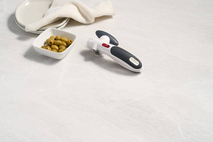 Zyliss Lock N' Lift Can Opener with Lid Lifter Magnet, White