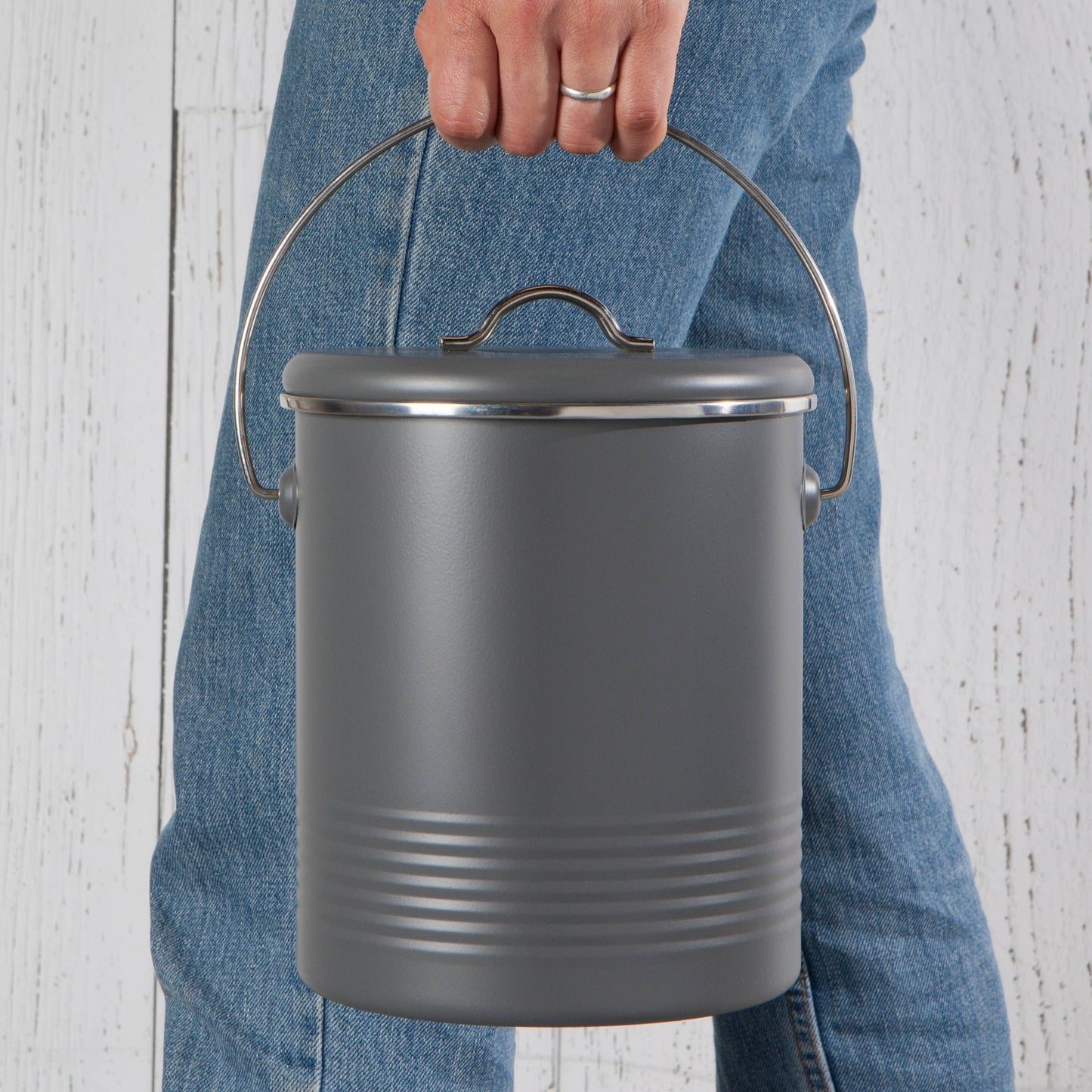 Steel Compost Bin Charcoal 1.25 Gallon