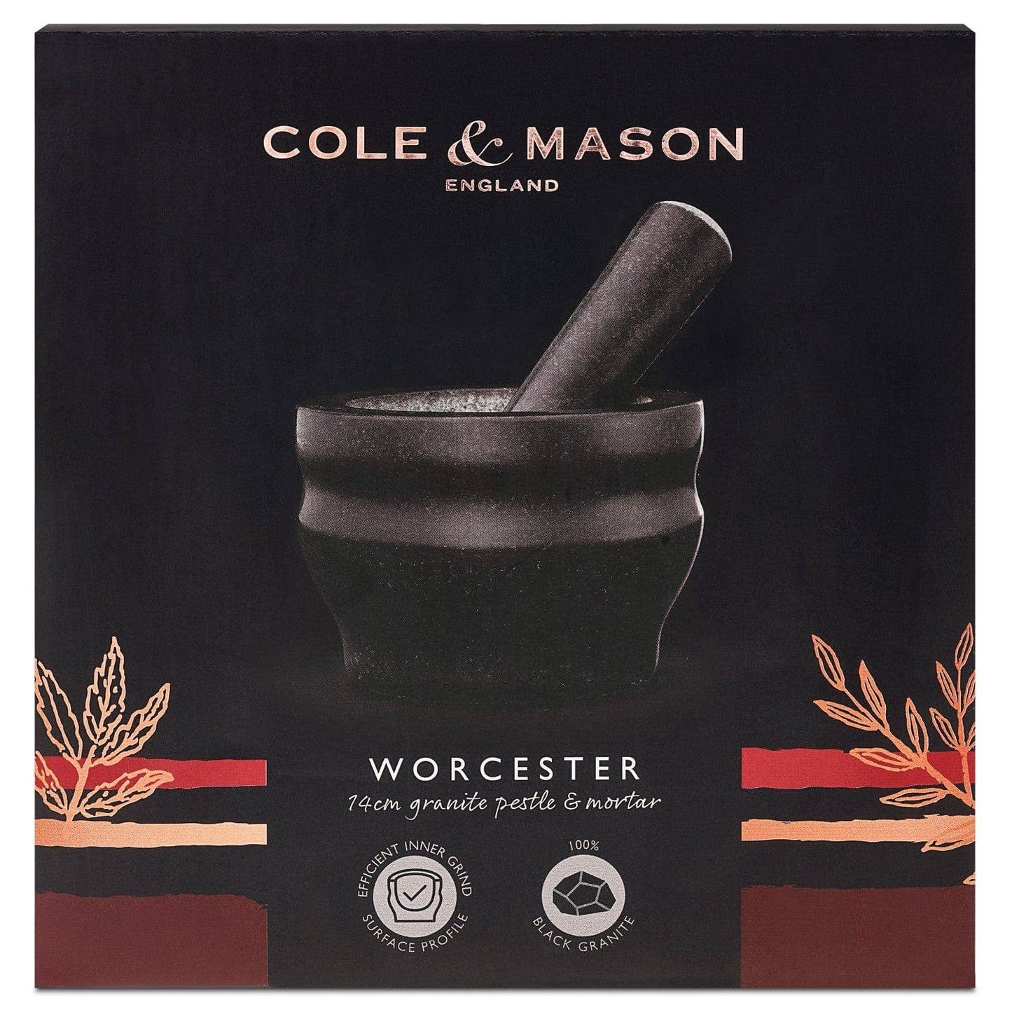 LARGE Cole & Mason Black Granite Mortar & Pestle