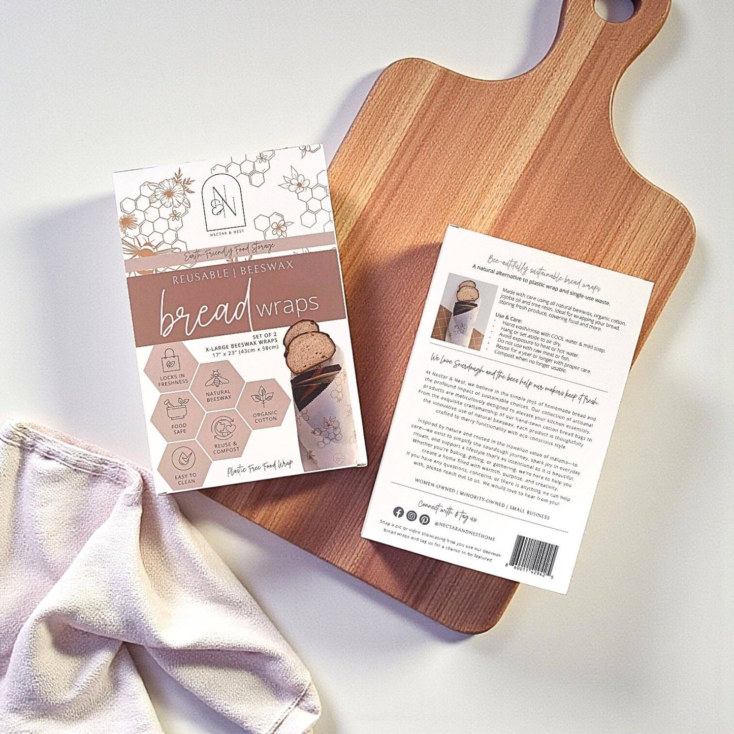 Nectar & Nest, XL Beeswax Bread Wraps