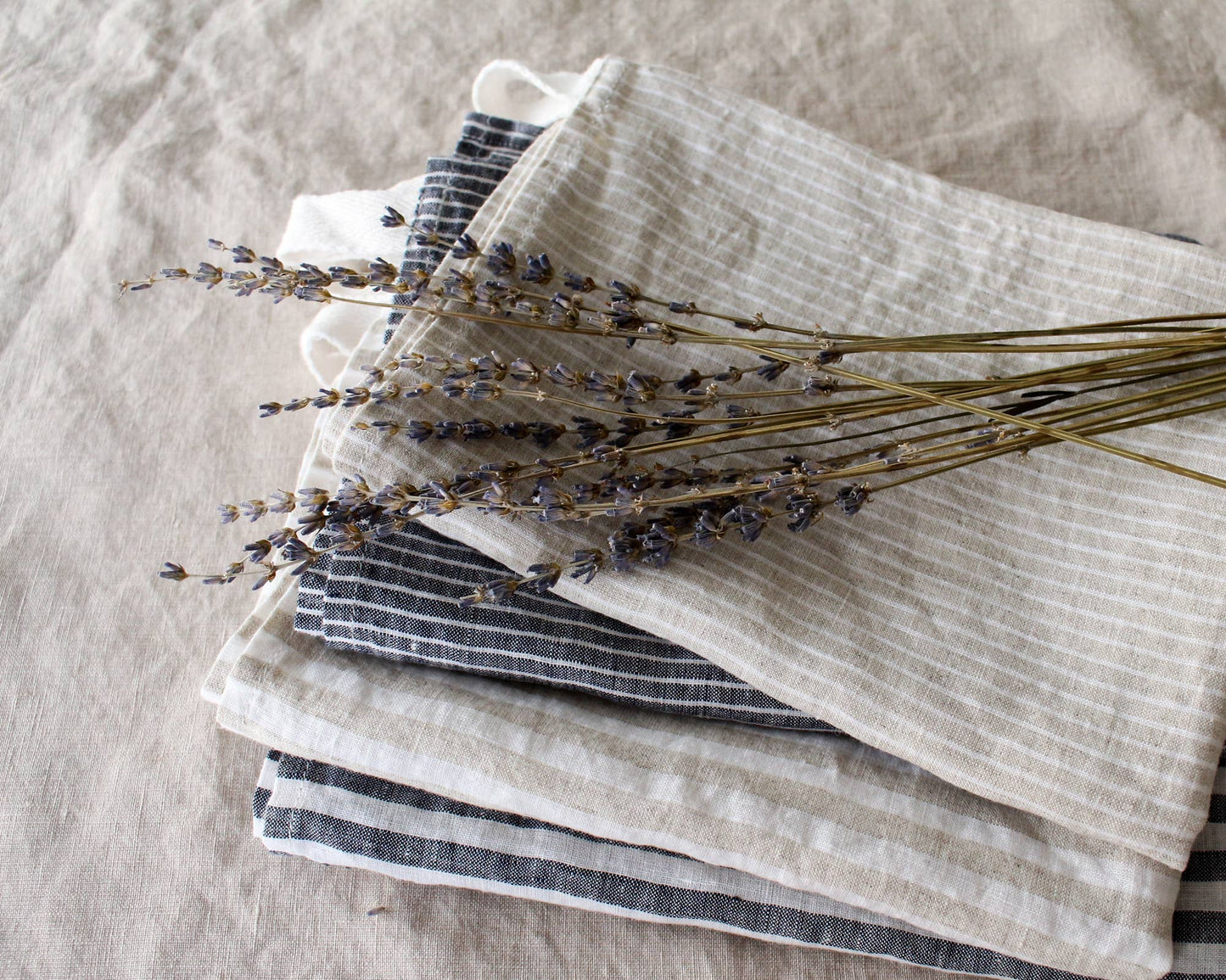 Striped Linen Tea Towel, Set of 2