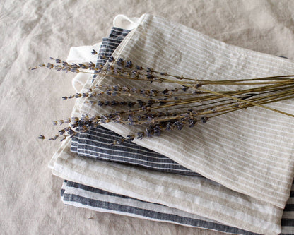 Striped Linen Tea Towel, Set of 2
