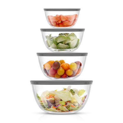 Joy Jolt - 4 Glass Mixing Bowls With Lids, Nesting Bowls