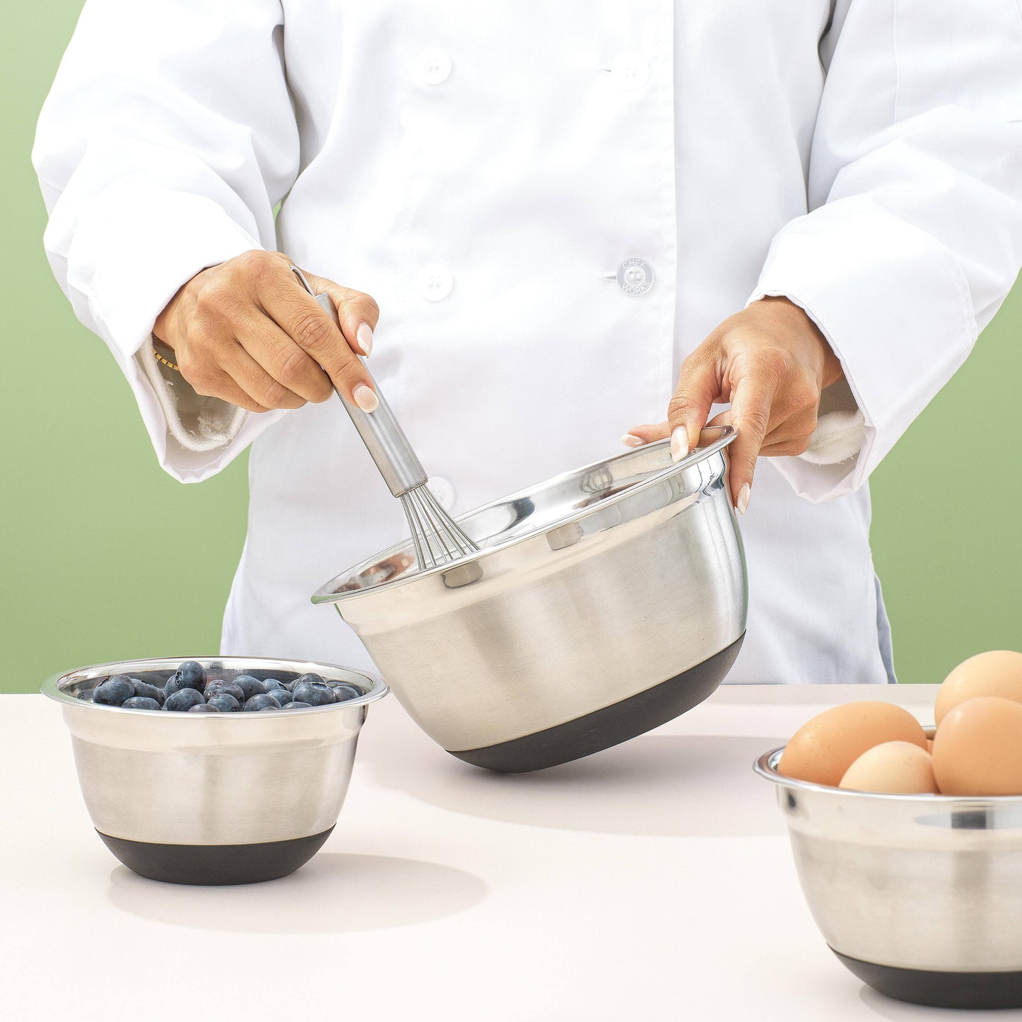 Joy Jolt, Stainless Steel Bowls with Black Lids - Set of 7