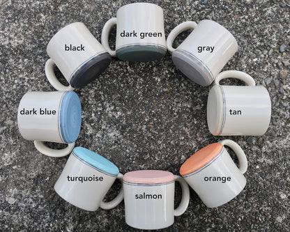Downing Pottery Mug (with handle) - Skyline, Logo, Mountainscape