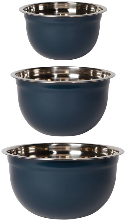 Mixing Bowls, Matte Steel Ink - Set of 3