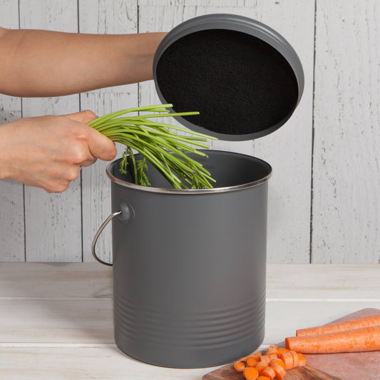 Steel Compost Bin Charcoal 1.25 Gallon