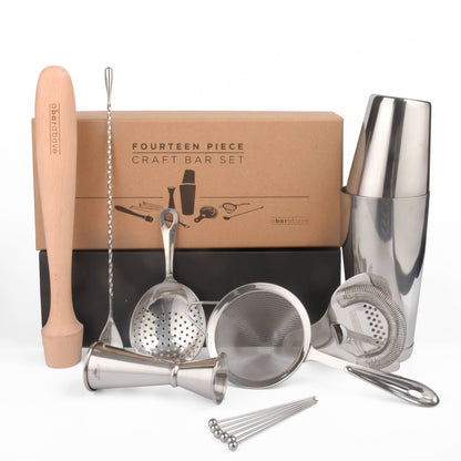 Craft Bar Set/Mixologist Cocktail Kit, Stainless (14 Piece)