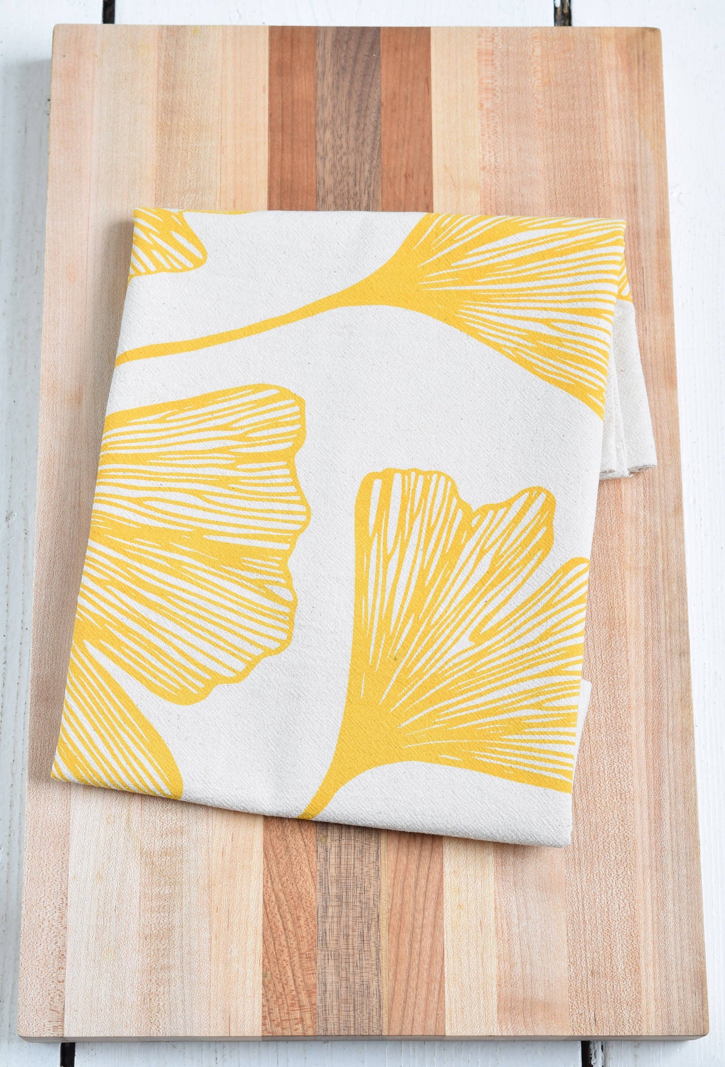 Ginkgo Leaf Tea Towel in Yellow