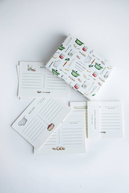 Vivi et Margot, Hand Illustrated Recipe Card Box Set 24