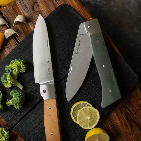 Messermeister 6" Adventure Chef's Folding Camp Knife / Maple