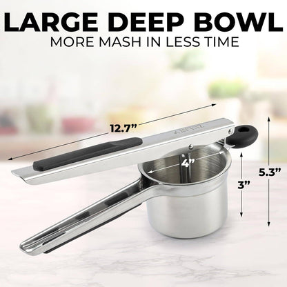 Zulay, 15oz Potato Ricer – Heavy-Duty Stainless Steel with 2 Discs
