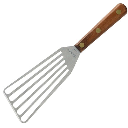 Lamson,  Slotted Turner with Walnut Handle – 3″ x 6″
